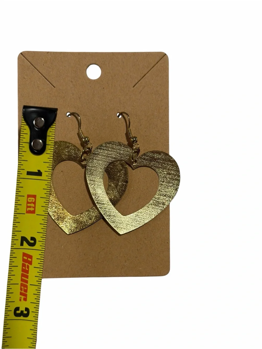 Gold Heart Cutout Drop Earrings - Women Jewelry